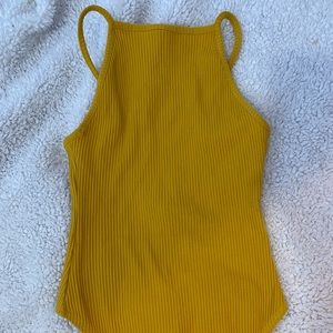 Yellow Ribbed Bodysuit